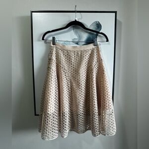 Club Monaco Lace Overlay A-Line Skirt